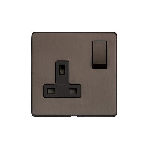 Studio Range Matt Bronze Switches & Sockets, Y09 - Single Socket (13 Amp) by Heritage Brass By M-Marcus