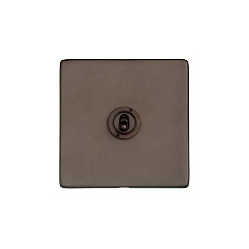 Studio Range Matt Bronze Switches & Sockets, Y09 - 1 Gang Toggle Switch by Heritage Brass By M-Marcus
