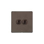 Studio Range Matt Bronze Switches & Sockets, Y09 - 2 Gang Toggle Switch by Heritage Brass By M-Marcus