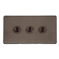Studio Range Matt Bronze Switches & Sockets, Y09 - 3 Gang Toggle Switch by Heritage Brass By M-Marcus