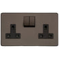 Studio Range Matt Bronze Switches & Sockets, Y09 - Double Socket (13 Amp) by Heritage Brass By M-Marcus