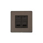 Studio Range Matt Bronze Switches & Sockets, Y09 - 2 Gang Secondary Line Socket by Heritage Brass By M-Marcus