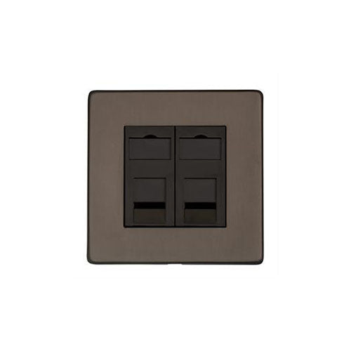 Studio Range Matt Bronze Switches & Sockets, Y09 - 2 Gang Master Line Socket by Heritage Brass By M-Marcus