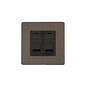 Studio Range Matt Bronze Switches & Sockets, Y09 - 2 Gang CAT6 by Heritage Brass By M-Marcus