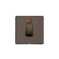 Studio Range Matt Bronze Switches & Sockets, Y09 - 45A DP Cooker Switch with Neon (single plate) by Heritage Brass By M-Marcus