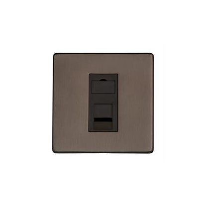 Studio Range Matt Bronze Switches & Sockets, Y09 - 1 Gang CAT6 by Heritage Brass By M-Marcus
