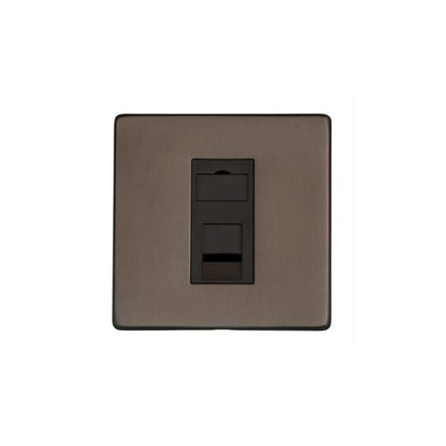 Studio Range Matt Bronze Switches & Sockets, Y09 - 1 Gang CAT6 by Heritage Brass By M-Marcus