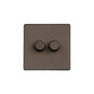 Studio Range Matt Bronze Switches & Sockets, Y09 - 2 Gang Dimmer 400 watts (Compatible with halogen/ incandescent bulbs) by Heritage Brass By M-Marcus