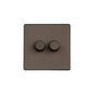 Studio Range Matt Bronze Switches & Sockets, Y09 - 2 Gang TED Dimmer (Compatible with LED Lamps) by Heritage Brass By M-Marcus