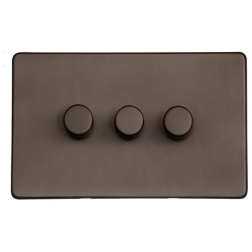 Studio Range Matt Bronze Switches & Sockets, Y09 - 3G Multi Location Secondary Dimmer by Heritage Brass By M-Marcus