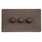 Studio Range Matt Bronze Switches & Sockets, Y09 - 3 Gang TED Dimmer (Compatible with LED Lamps) by Heritage Brass By M-Marcus