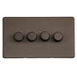 Studio Range Matt Bronze Switches & Sockets, Y09 - 4 Gang Dimmer 250 watts (Compatible with halogen/ incandescent bulbs) by Heritage Brass By M-Marcus