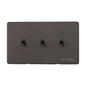 Studio Range Matt Bronze Switches & Sockets, Y09 - 3 Gang Stockholm Toggle by Heritage Brass By M-Marcus