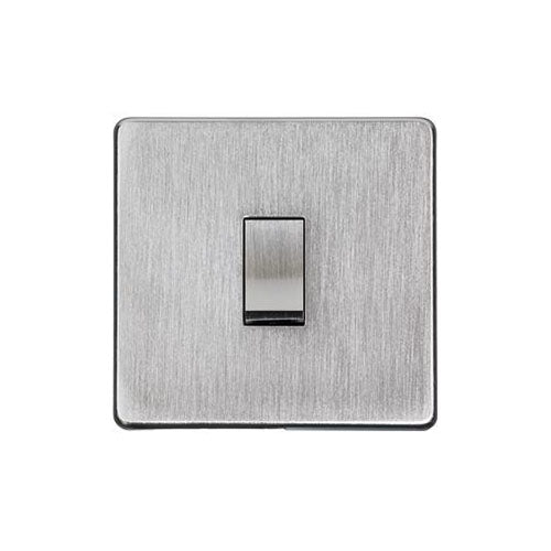 Studio Range Satin Chrome Switches & Sockets, Y33 - 1 Gang Intermediate Rocker Switch by Heritage Brass By M-Marcus
