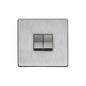 Studio Range Satin Chrome Switches & Sockets, Y33 - 2 Gang Rocker Switch by Heritage Brass By M-Marcus