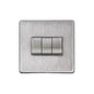 Studio Range Satin Chrome Switches & Sockets, Y33 - 3 Gang Rocker Switch by Heritage Brass By M-Marcus