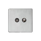 Studio Range Satin Chrome Switches & Sockets, Y33 - TV/Satellite Socket by Heritage Brass By M-Marcus