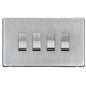 Studio Range Satin Chrome Switches & Sockets, Y33 - 4 Gang Rocker Switch by Heritage Brass By M-Marcus
