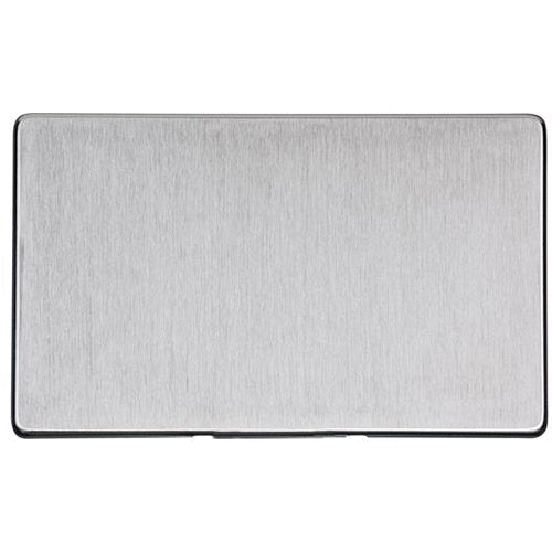 Studio Range Satin Chrome Switches & Sockets, Y33 - Double Blank Plate by Heritage Brass By M-Marcus