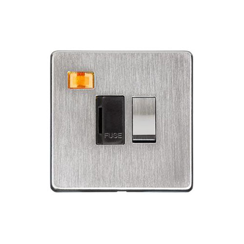Studio Range Satin Chrome Switches & Sockets, Y33 - Switched Spur with Neon (13 Amp) by Heritage Brass By M-Marcus