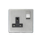 Studio Range Satin Chrome Switches & Sockets, Y33 - Single Socket (13 Amp) by Heritage Brass By M-Marcus