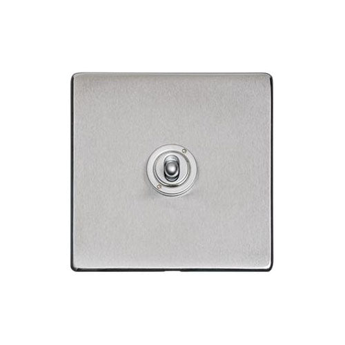 Studio Range Satin Chrome Switches & Sockets, Y33 - 1 Gang Toggle Switch by Heritage Brass By M-Marcus