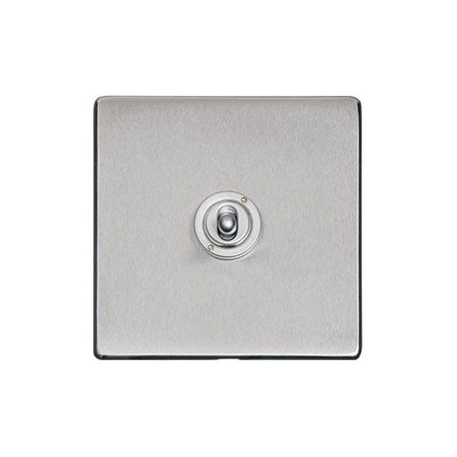 Studio Range Satin Chrome Switches & Sockets, Y33 - 1 Gang Intermediate Toggle Switch by Heritage Brass By M-Marcus