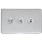 Studio Range Satin Chrome Switches & Sockets, Y33 - 3 Gang Toggle Switch by Heritage Brass By M-Marcus