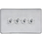 Studio Range Satin Chrome Switches & Sockets, Y33 - 4 Gang Toggle Switch by Heritage Brass By M-Marcus