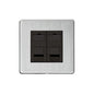 Studio Range Satin Chrome Switches & Sockets, Y33 - 2 Gang CAT6 by Heritage Brass By M-Marcus