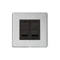 Studio Range Satin Chrome Switches & Sockets, Y33 - 2 Gang RJ45 by Heritage Brass By M-Marcus
