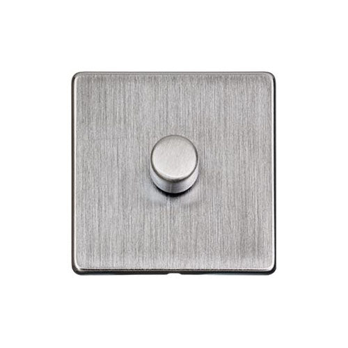 Studio Range Satin Chrome Switches & Sockets, Y33 - 1 Gang Dimmer 400 watts (Compatible with halogen/ incandescent bulbs) by Heritage Brass By M-Marcus