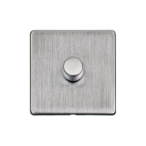 Studio Range Satin Chrome Switches & Sockets, Y33 - 1 Gang TED Dimmer (Compatible with LED Lamps) by Heritage Brass By M-Marcus