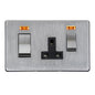 Studio Range Satin Chrome Switches & Sockets, Y33 - 45A Cooker Unit + 13A Socket by Heritage Brass By M-Marcus