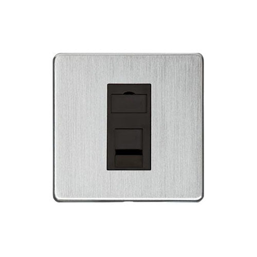 Studio Range Satin Chrome Switches & Sockets, Y33 - 1 Gang CAT6 by Heritage Brass By M-Marcus