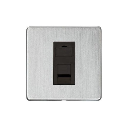 Studio Range Satin Chrome Switches & Sockets, Y33 - 1 Gang CAT6 by Heritage Brass By M-Marcus