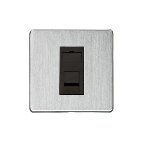 Studio Range Satin Chrome Switches & Sockets, Y33 - 1 Gang RJ11 by Heritage Brass By M-Marcus