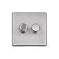 Studio Range Satin Chrome Switches & Sockets, Y33 - 2 Gang Dimmer 400 watts (Compatible with halogen/ incandescent bulbs) by Heritage Brass By M-Marcus