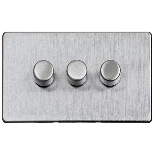 Studio Range Satin Chrome Switches & Sockets, Y33 - 3G Multi Location Secondary Dimmer by Heritage Brass By M-Marcus