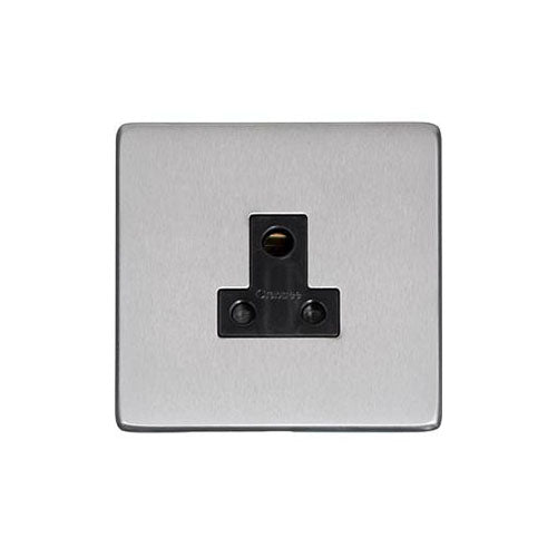 Studio Range Satin Chrome Switches & Sockets, Y33 - 5 Amp 3 Round Pin Socket by Heritage Brass By M-Marcus