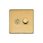 Studio Range Satin Brass Switches & Sockets, Y44 - 2G Mixed Toggle Dimmer Switch 1xToggle 1xTED by Heritage Brass By M-Marcus