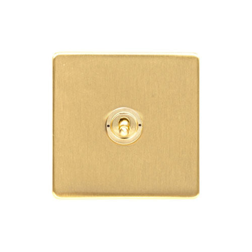 Studio Range Satin Brass Switches & Sockets, Y44 - 1 Gang Toggle Switch by Heritage Brass By M-Marcus
