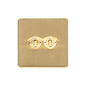 Studio Range Satin Brass Switches & Sockets, Y44 - 2 Gang Toggle Switch by Heritage Brass By M-Marcus