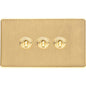 Studio Range Satin Brass Switches & Sockets, Y44 - 3 Gang Toggle Switch by Heritage Brass By M-Marcus