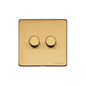 Studio Range Satin Brass Switches & Sockets, Y44 - 2G Multi Location Secondary Dimmer by Heritage Brass By M-Marcus