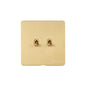 Studio Range Satin Brass Switches & Sockets, Y44 - 2 Gang Stockholm Toggle by Heritage Brass By M-Marcus