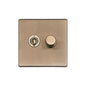 Studio Range Antique Brass Switches & Sockets, Y91 - 2G Mixed Toggle Dimmer Switch 1xToggle 1xTED by Heritage Brass By M-Marcus
