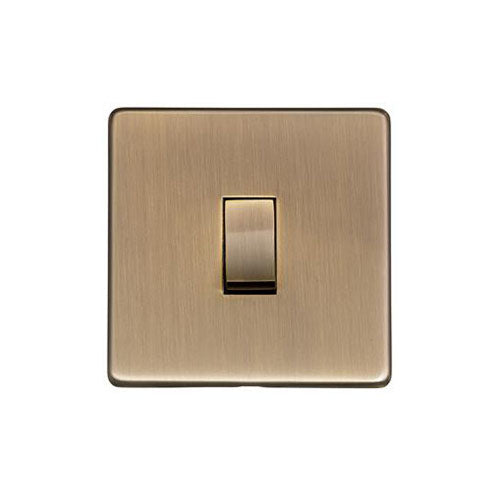 Studio Range Antique Brass Switches & Sockets, Y91 - 1 Gang Rocker Switch by Heritage Brass By M-Marcus