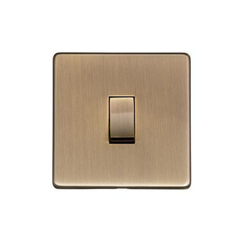 Studio Range Antique Brass Switches & Sockets, Y91 - 1 Gang Intermediate Rocker Switch by Heritage Brass By M-Marcus