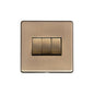 Studio Range Antique Brass Switches & Sockets, Y91 - 3 Gang Rocker Switch by Heritage Brass By M-Marcus